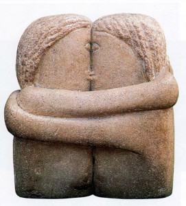 The Kiss (1908) by Constantin Brâncuși