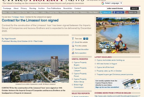 theicon, limassolicon, cyprus, propertynews, contracticonsigned, imperioproperties, imperio, imperiogroup, december2020