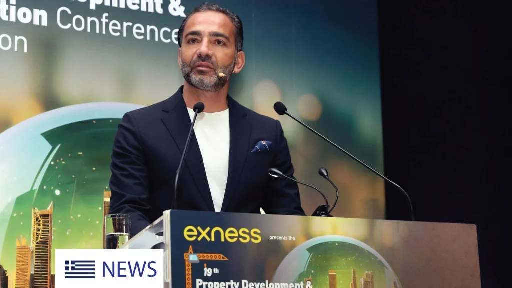 yiannis misirlis on the podium of the 19th property development and construction conference and exhibition